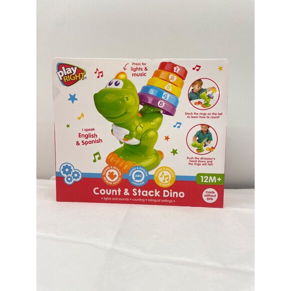 PLAY RIGHT 6-PCS Count & Stack Dino 12M+ - Picture 9 of 16